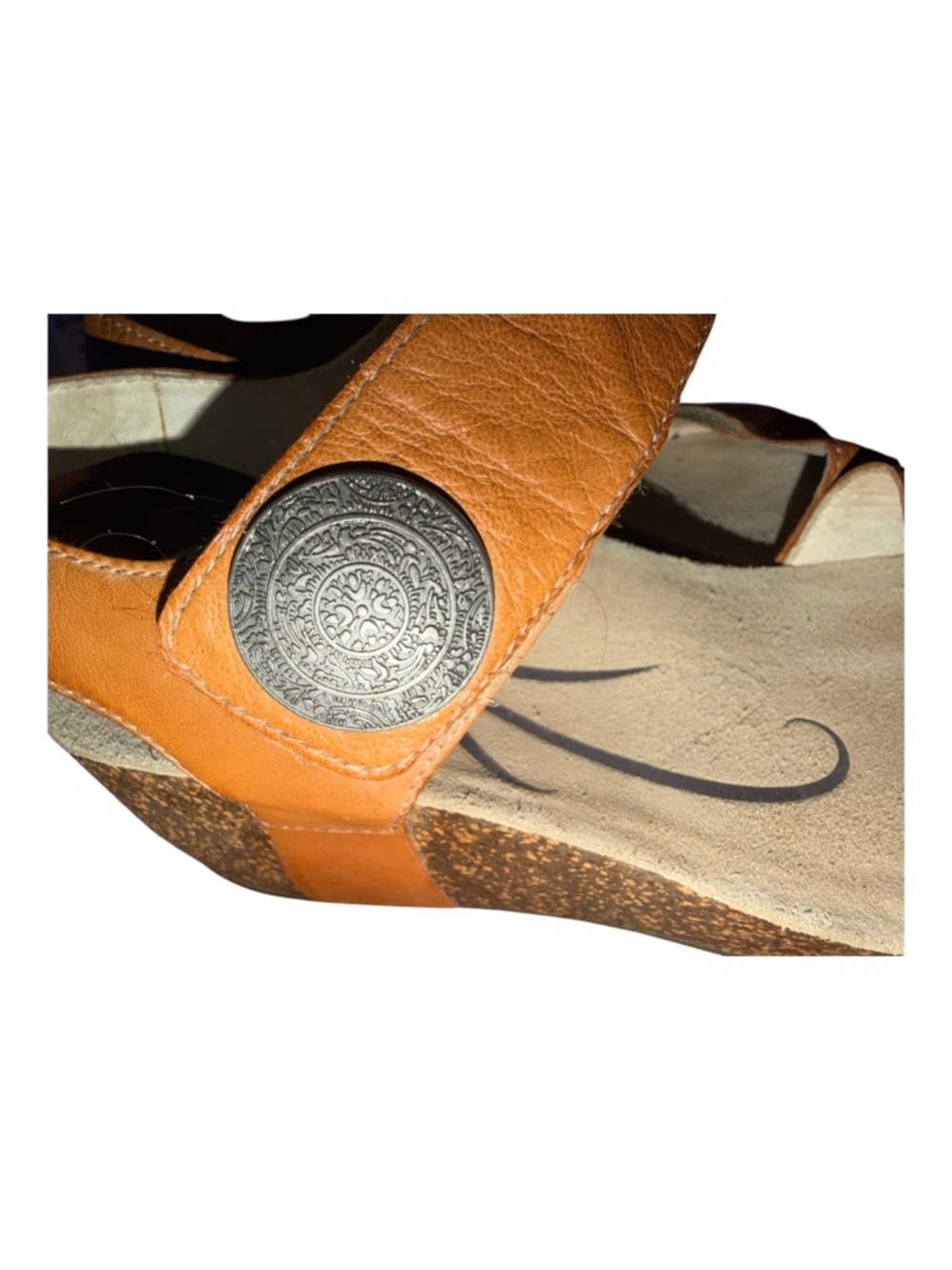 Abeo Una Brown Leather Wedge Heels 8 N Sandals - Picture 6 of 9